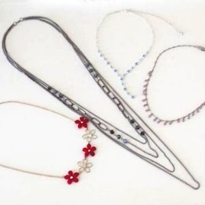 Bundle of 4 colourful costume necklaces